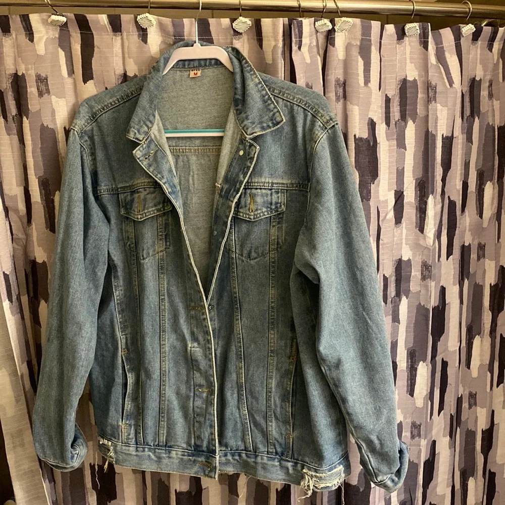 Michigan Wolverines Customized Oversized Jean Jacket - Picture 3 of 3